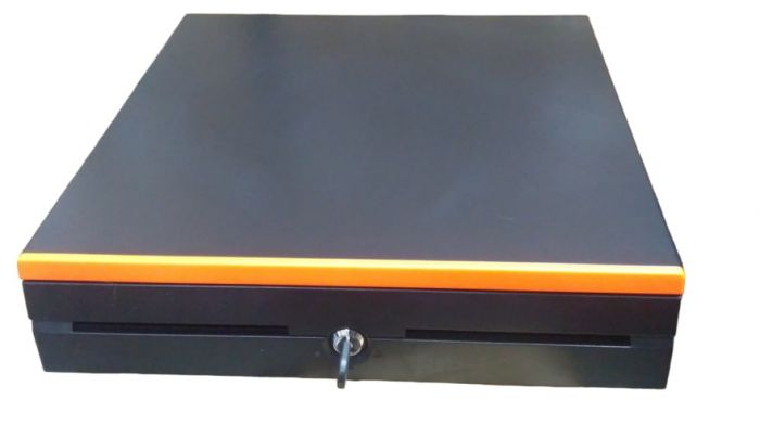 Грошовий ящик JEPOD A-4043 помаранчева смуга металевий 7 купюр 5 монет