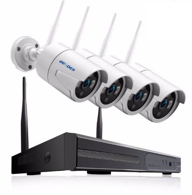 Комплект IP відеоспостереження BESDER провідний 4 камери 720p POE v15
