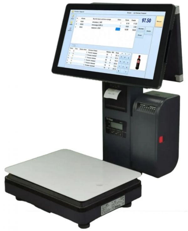 POS - термінал ALEO AL-WYT60II 15,6" ваги етикетки чеки J1900/8Gb/120Gb сірий