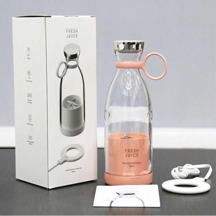 Портативний блендер Fresh Juice ОРИГІНАЛ рожевий 350 мл акумуляторний бездротовий