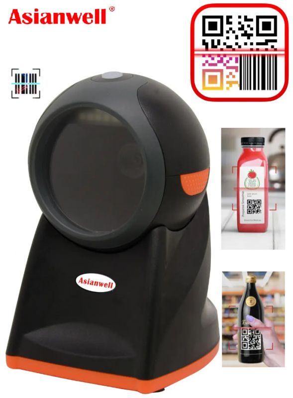 Сканер стаціонарний Asianwell AW-8602 Omni фотосканер 2D,1D QR коди